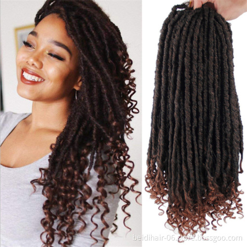 Crochet Hair Faux Locs Curly Ends Goddess Faux Locs Braids Synthetic Hair Extension